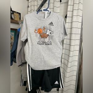 Boys adidas short sleeve/short set